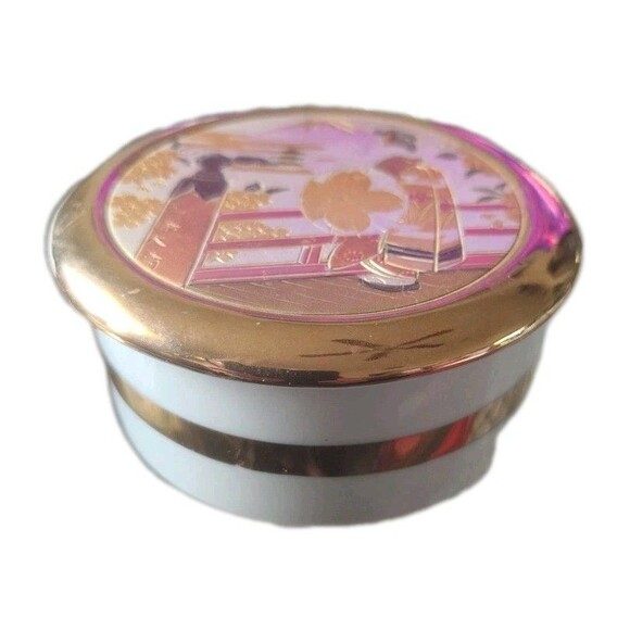 2 Art Of Chokin Trinket Dish Fan 24 KT Gold & Trinket Box/W Lid Japan - Picture 4 of 7